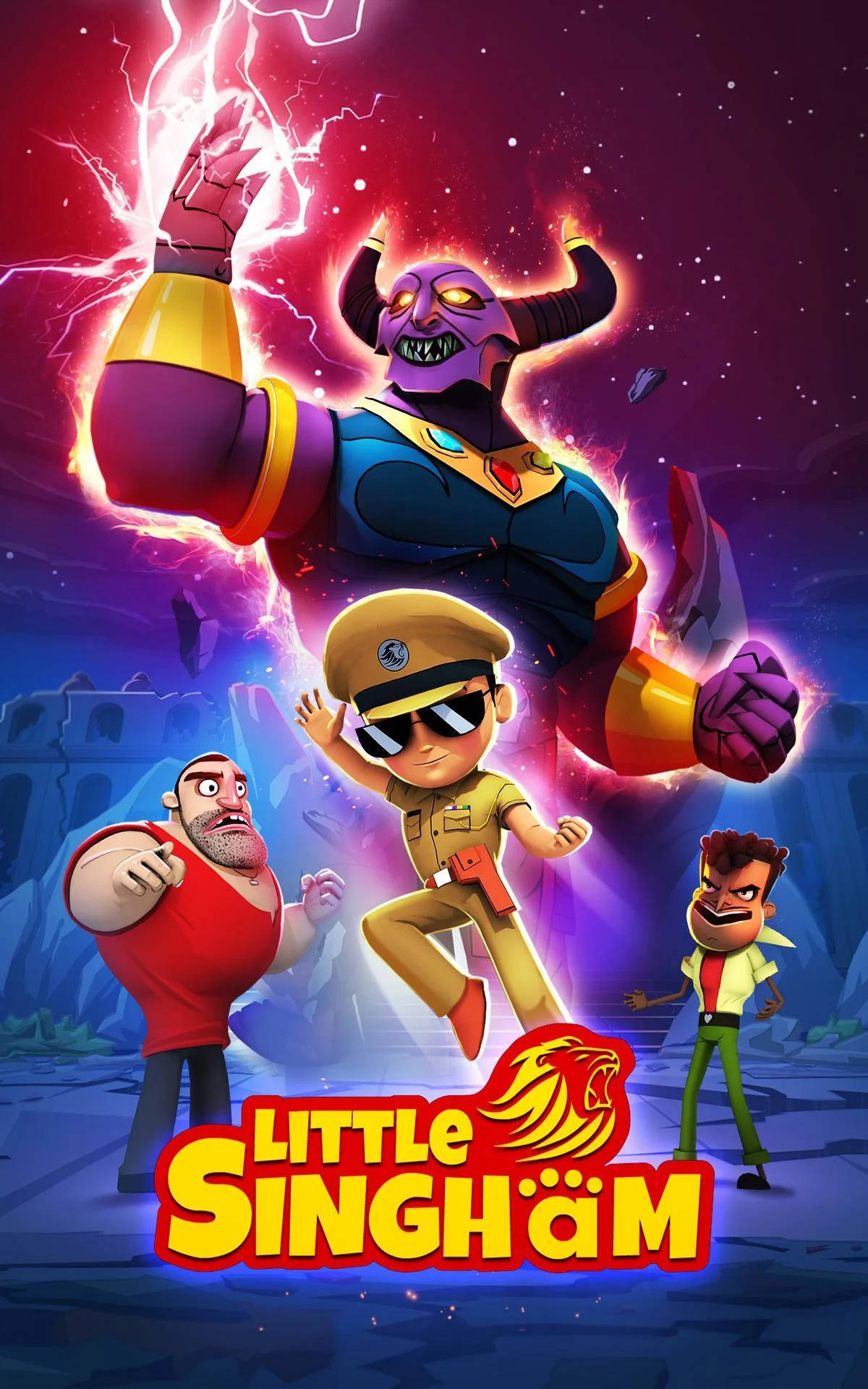 Little Singham Video Game Poster Background