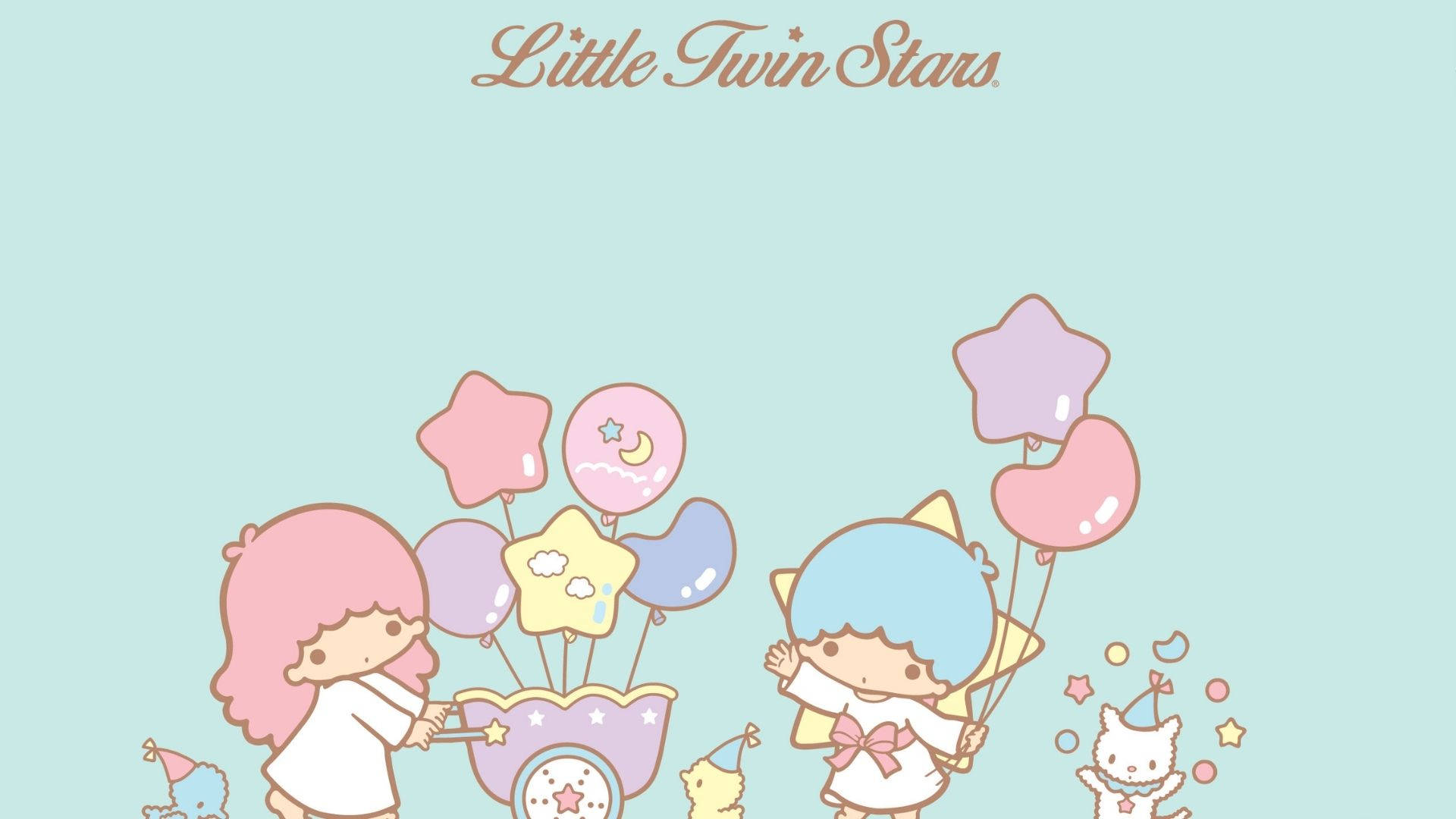 Little Twin Stars Balloons Background