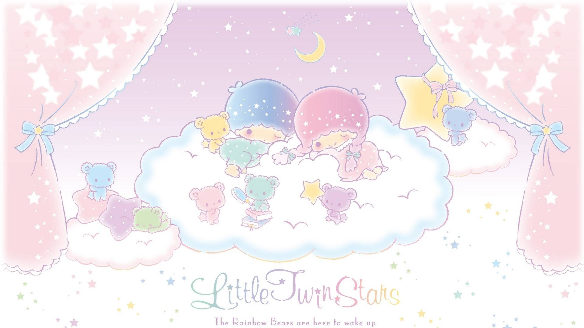 Little Twin Stars On The Cloud Background