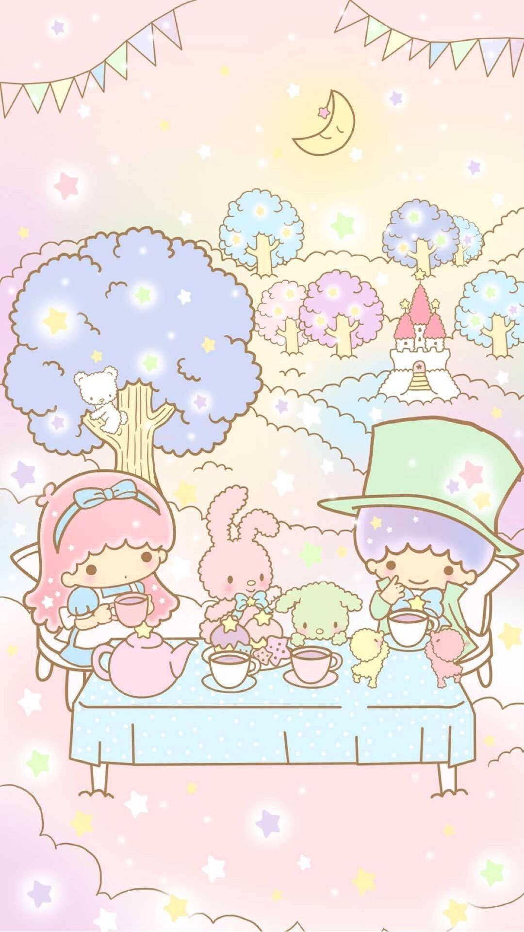 Little Twin Stars Tea Party Background