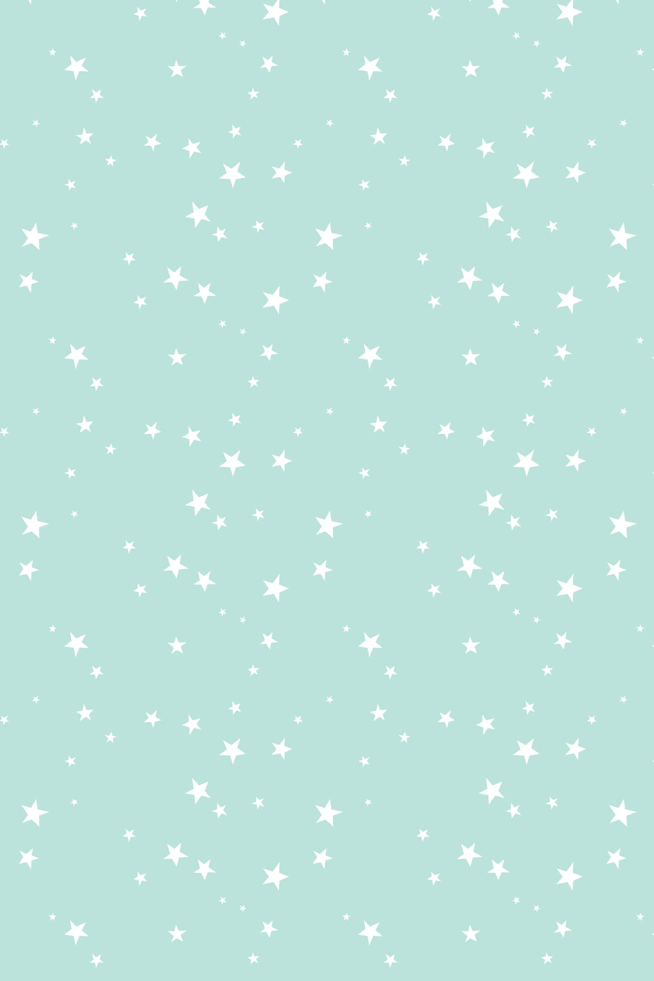 Little White Stars On Pastel Green Background