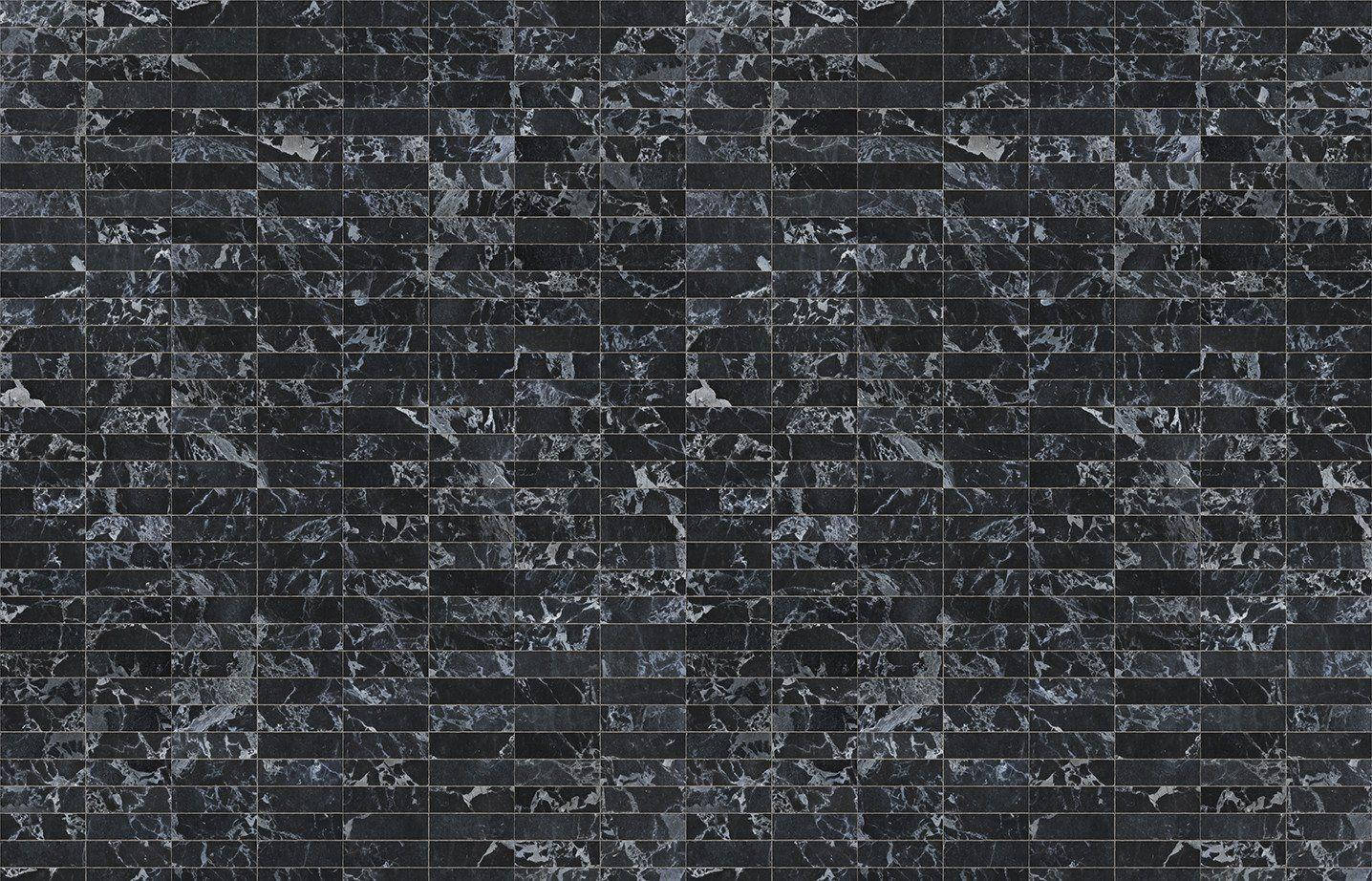 Little White Tiles On Black Marble Iphone Background