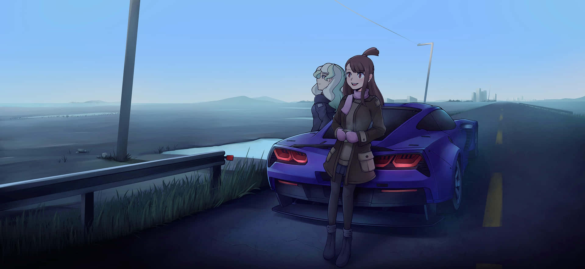 Little Witch Academia Atsuko Diana Car Background