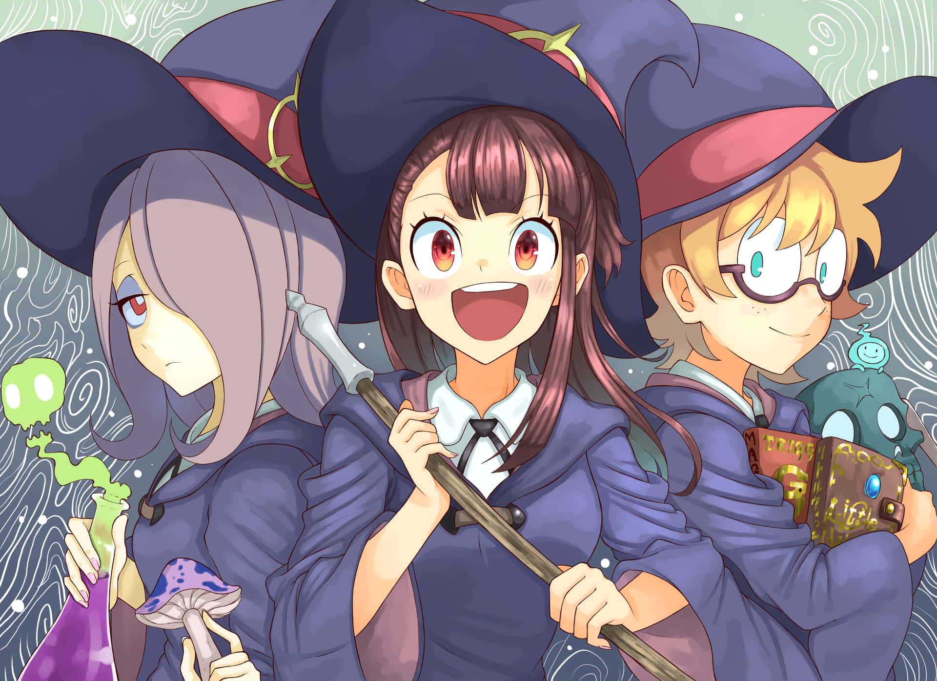 Little Witch Academia Awesome Trio Background