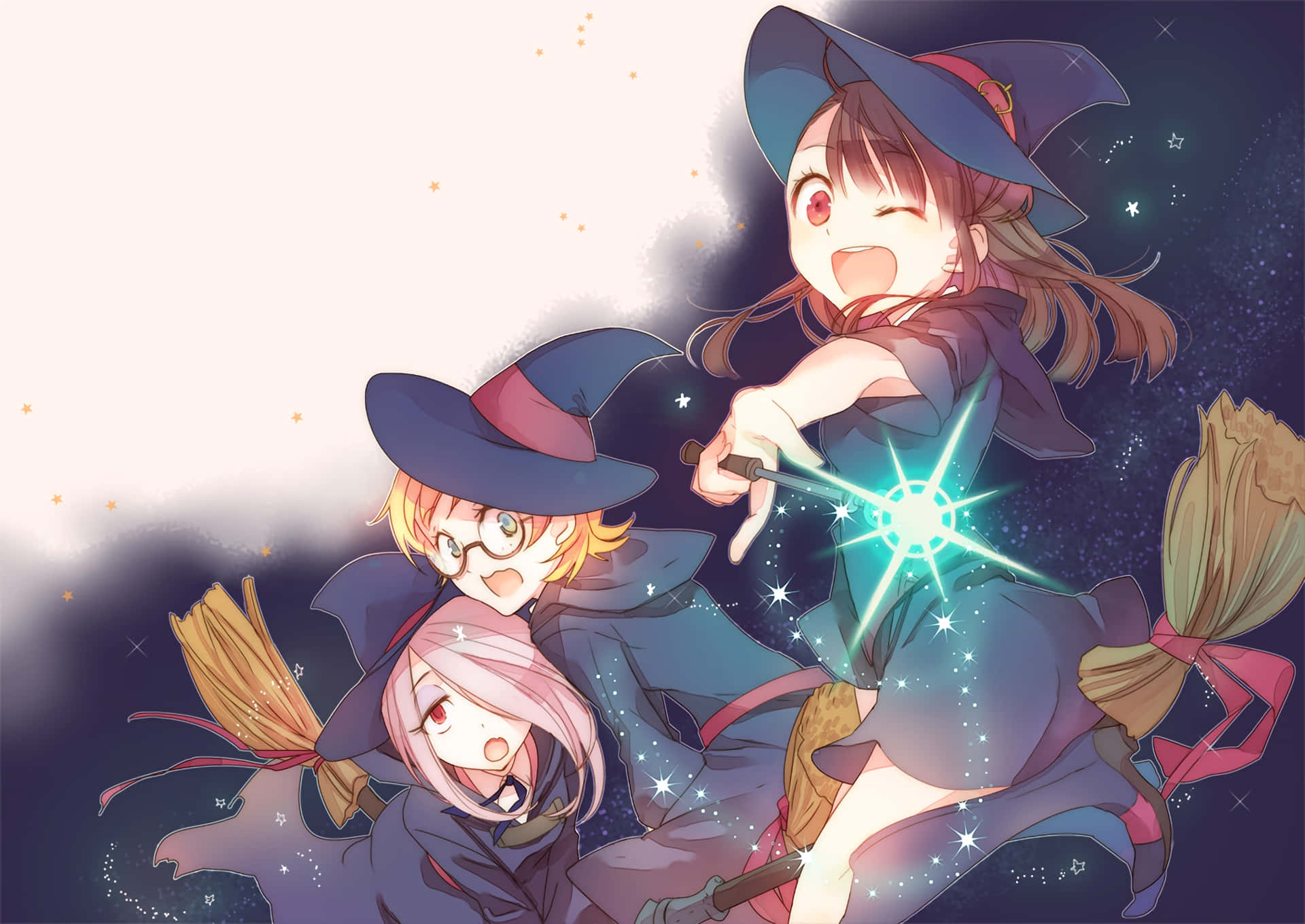 Little Witch Academia Funny Trio Background