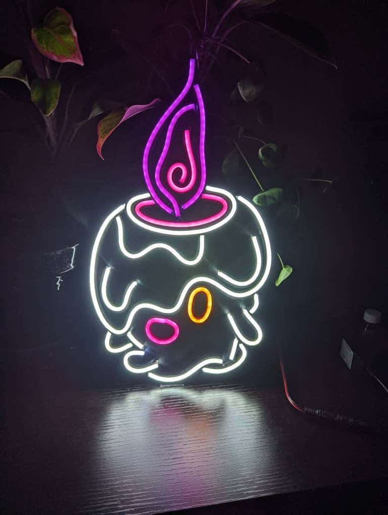 Litwick In Neon Background
