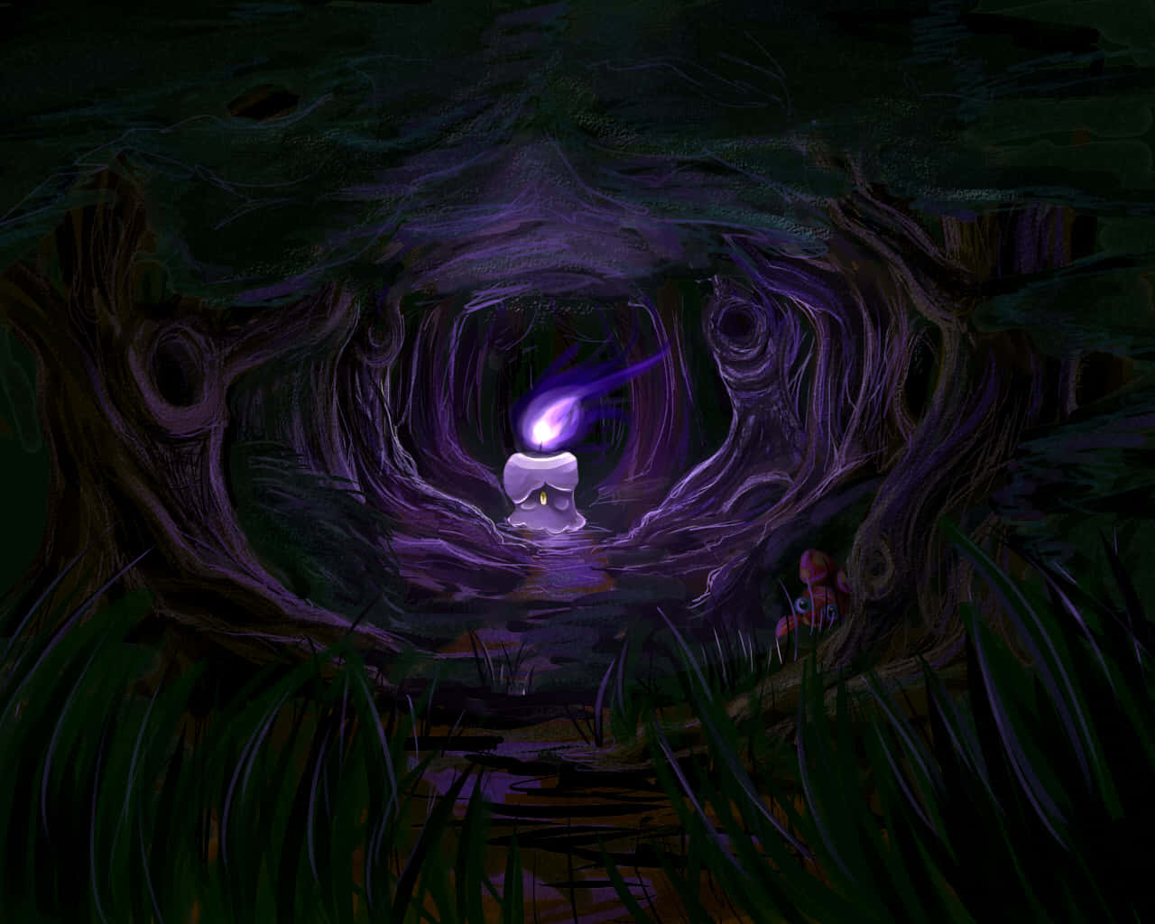 Litwick's Night At Forest Background