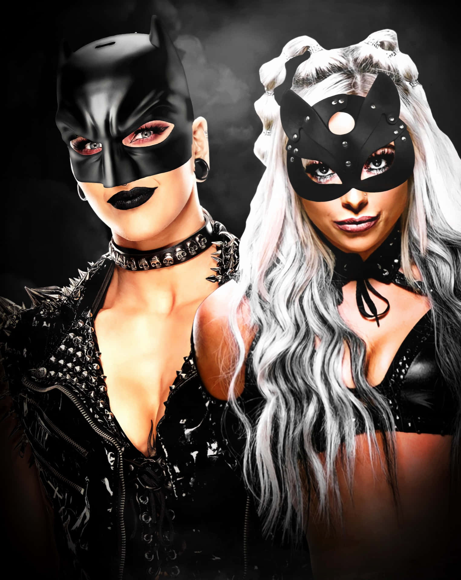 Liv Morgan Rhea Ripley Catwoman Batman Background