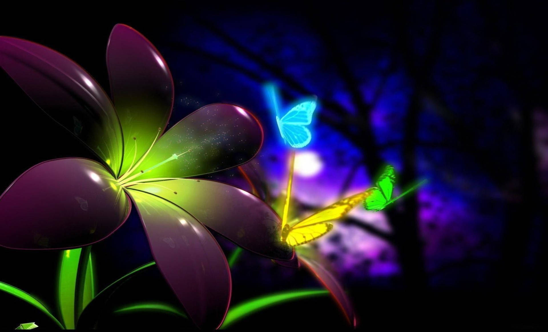 Live 3d Glowing Flower Background