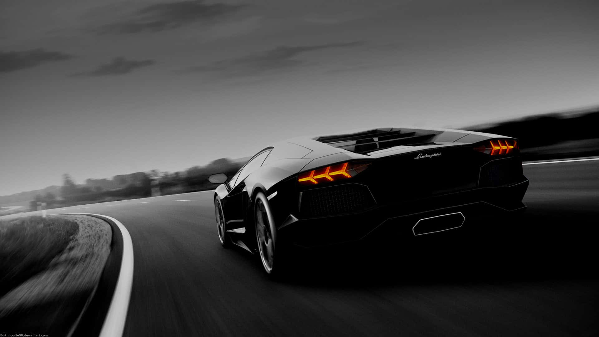 Live Car Lamborghini Aventador In Black Background