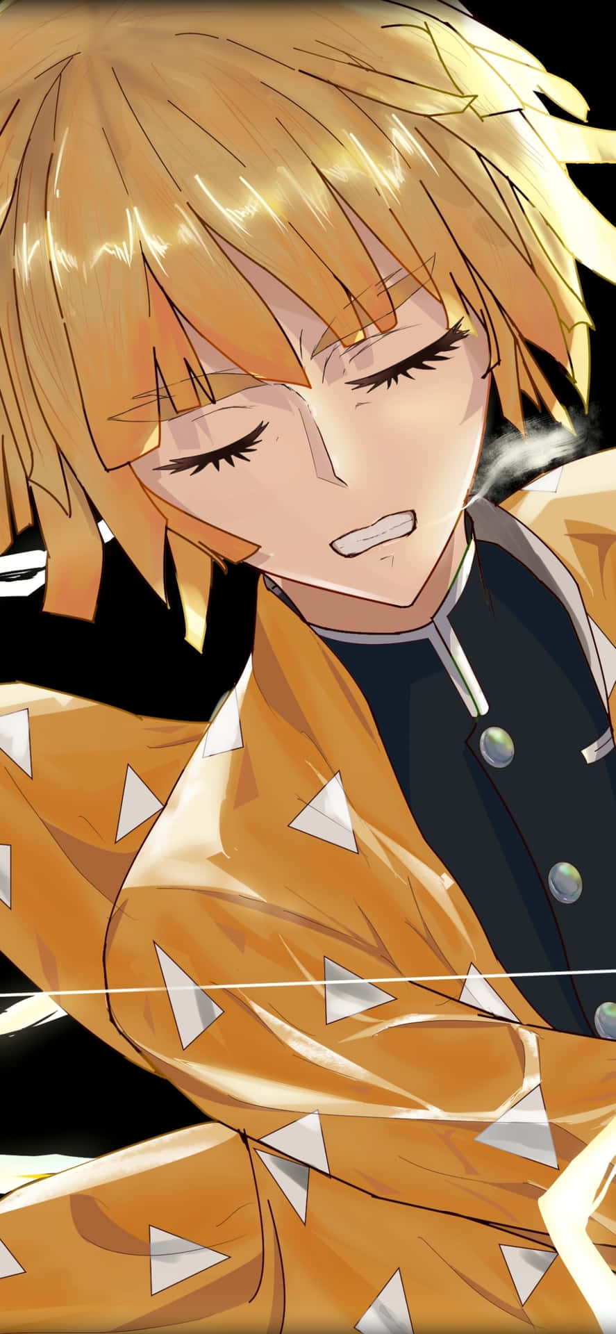 Live Life On The Edge With Zenitsu Phone Background