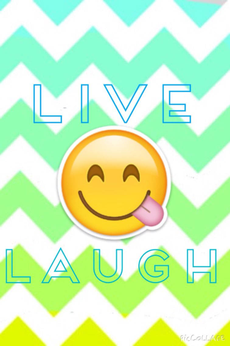 Live Love Emoji In Neon Green Background