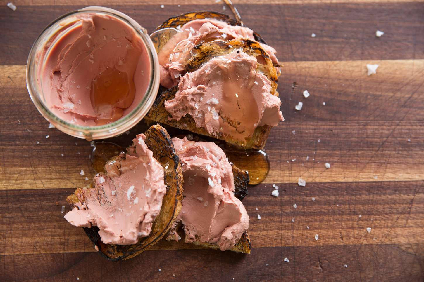 Liver Pate Spread On Bread Background