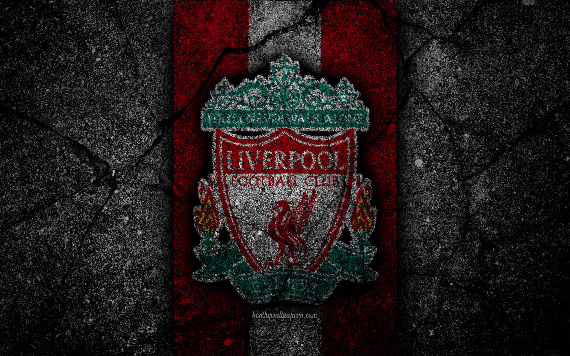 Liverpool 4k Logo On Concrete Ground Background