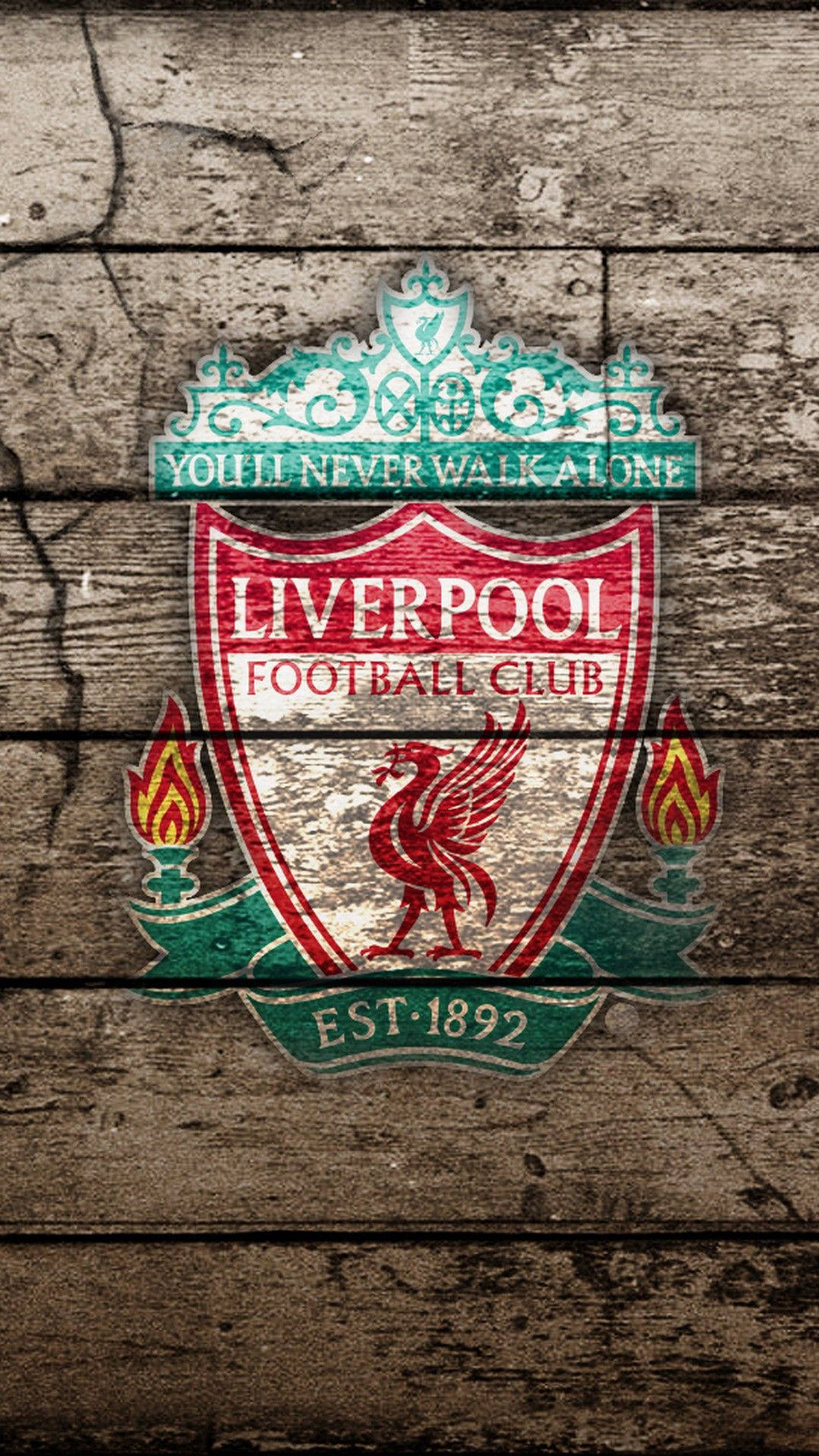 Liverpool Fc In Wood Plank Artwork Background