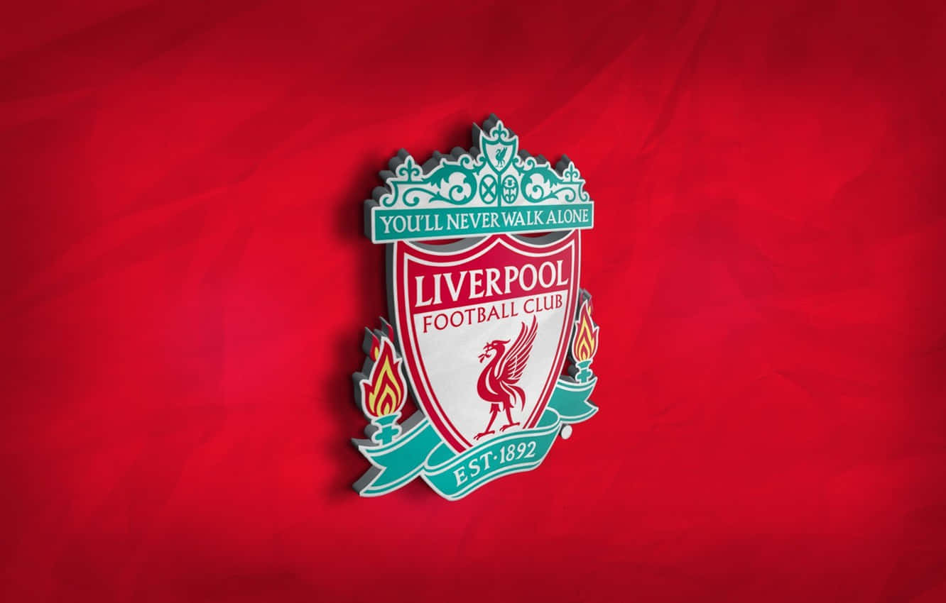 Liverpool Fc Logo On A Red Background Background