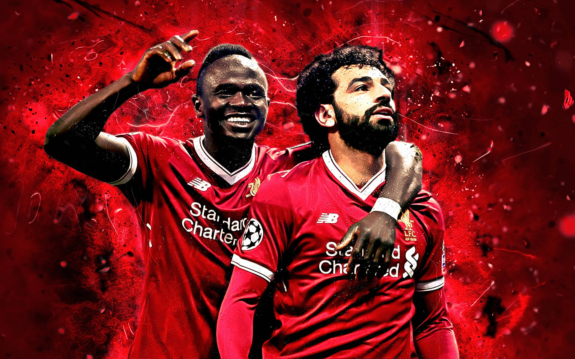 Liverpool Fc Sadio Mane And Mohamed Salah Background