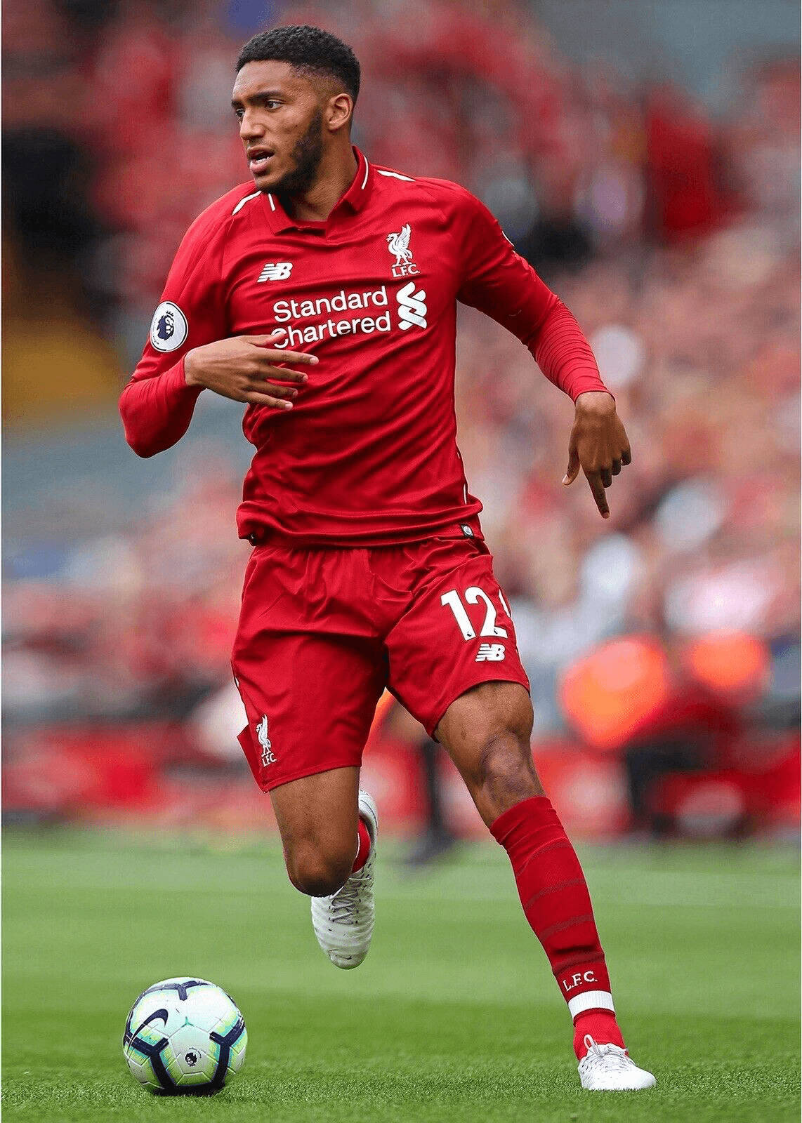 Liverpool Joe Gomez Running Full Body Background