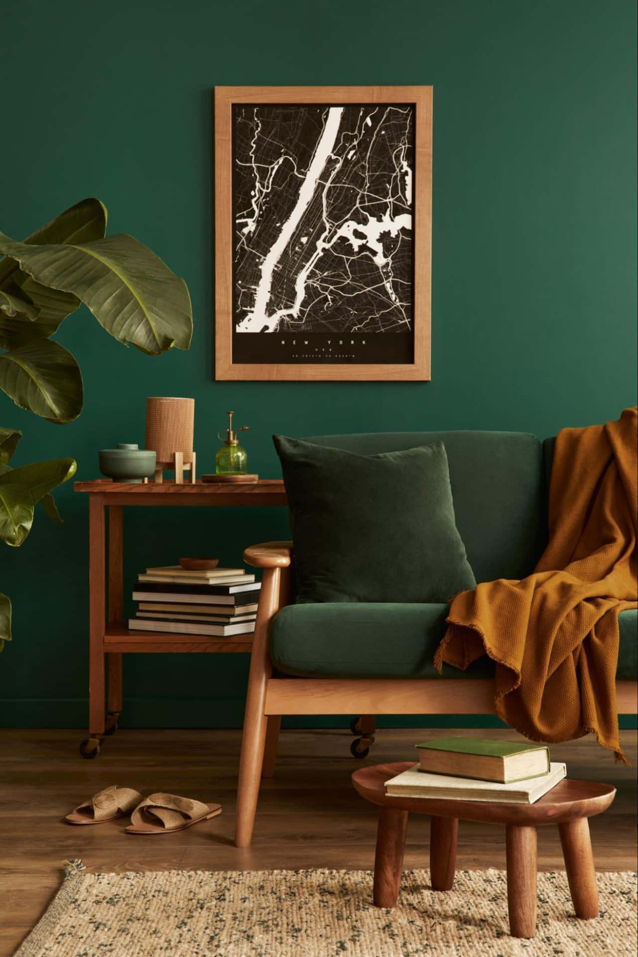 Living Area With Chic Green Vibes