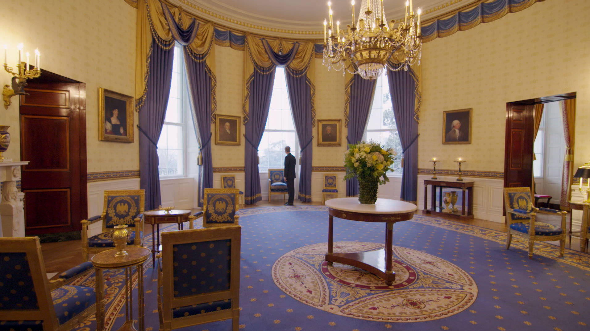 Living Room In The White House Background