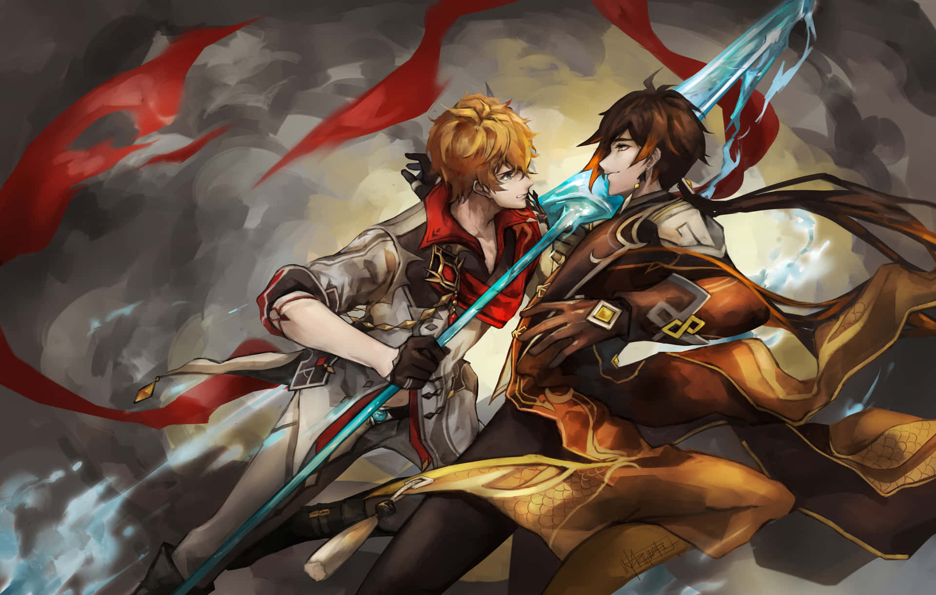 Liyue Fight Genshin Matching Pfp Background