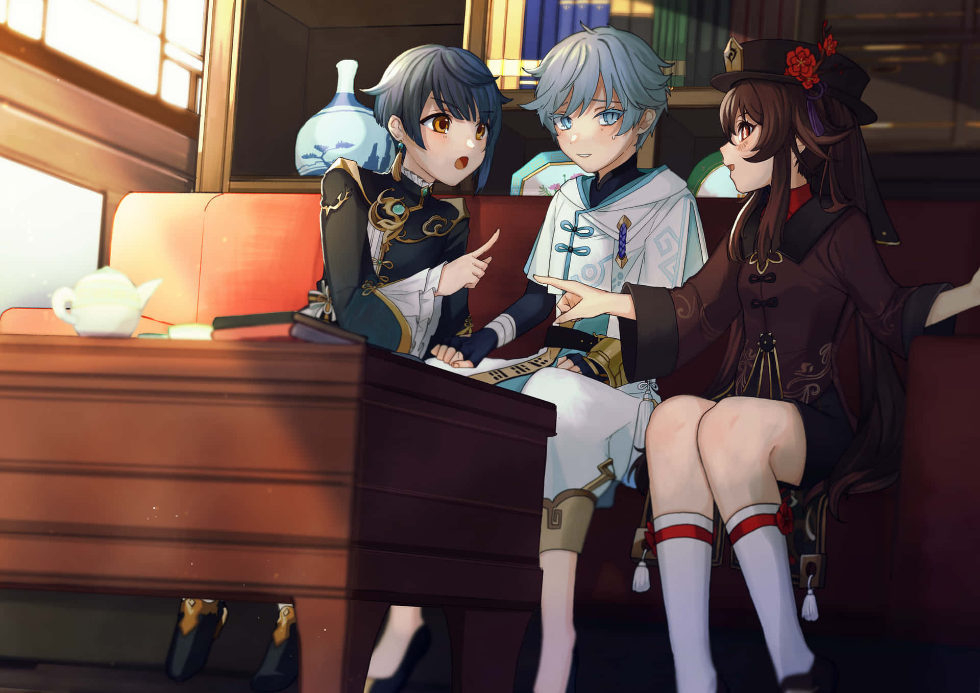 Liyue Trio Genshin Matching Pfp Background