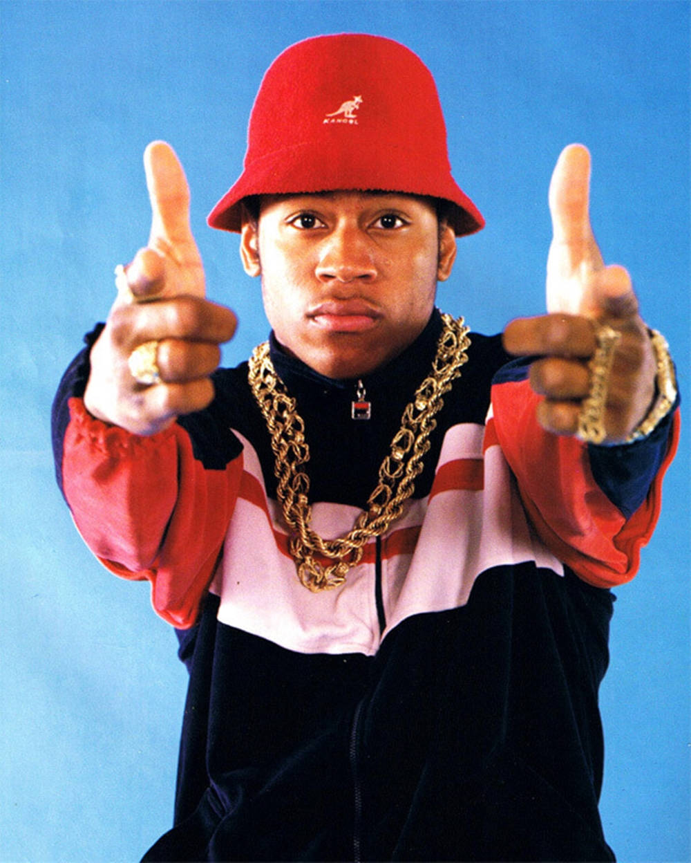 Ll Cool J With Gold Chains Janette Beckman Background