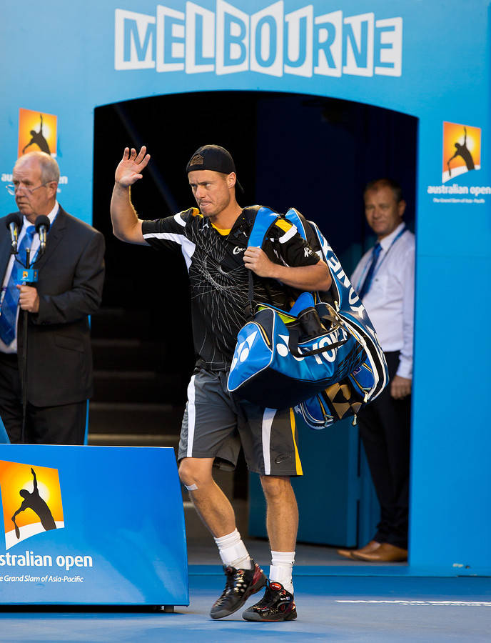 Lleyton Hewitt In Action At The 2013 Australian Open Background