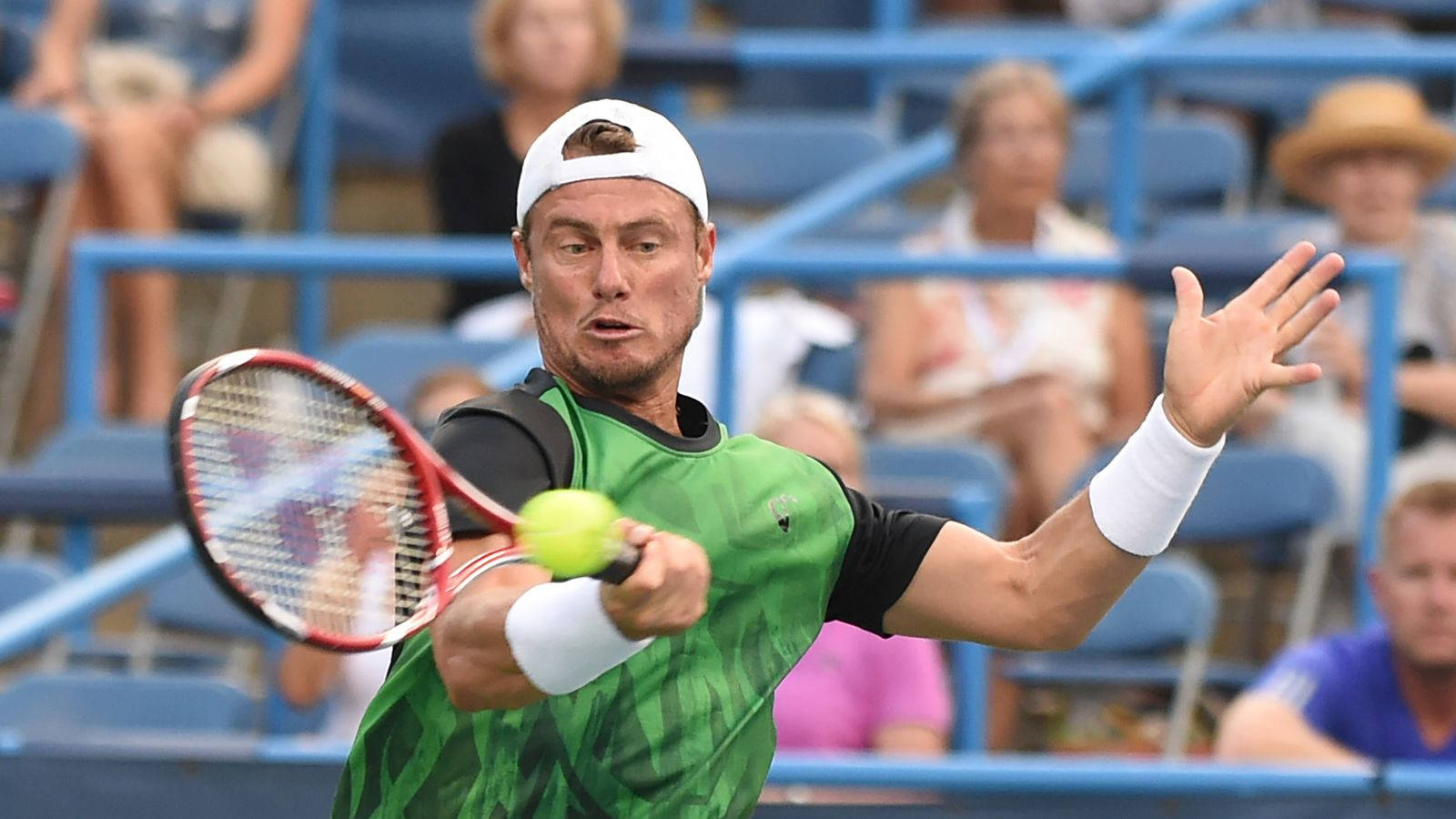 Lleyton Hewitt In Action At The Citi Open Tennis Tournament Background