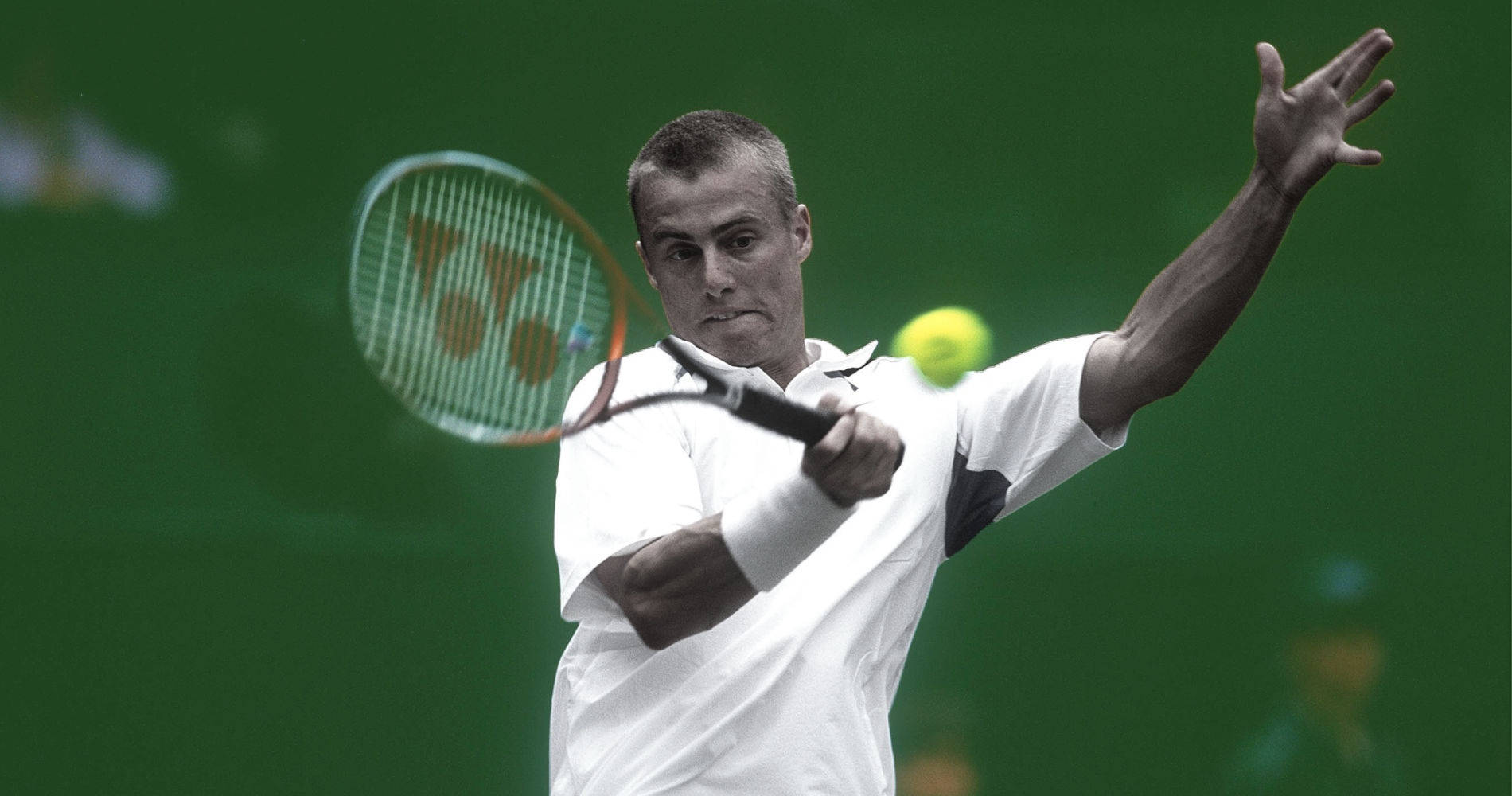 Lleyton Hewitt In Action At Wimbledon Lawn Tennis Championships Background