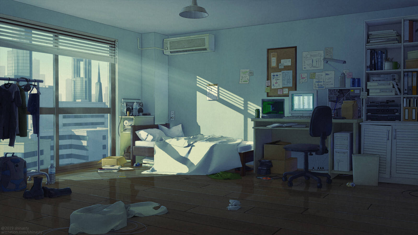 Lo-fi Anime Bedroom Background