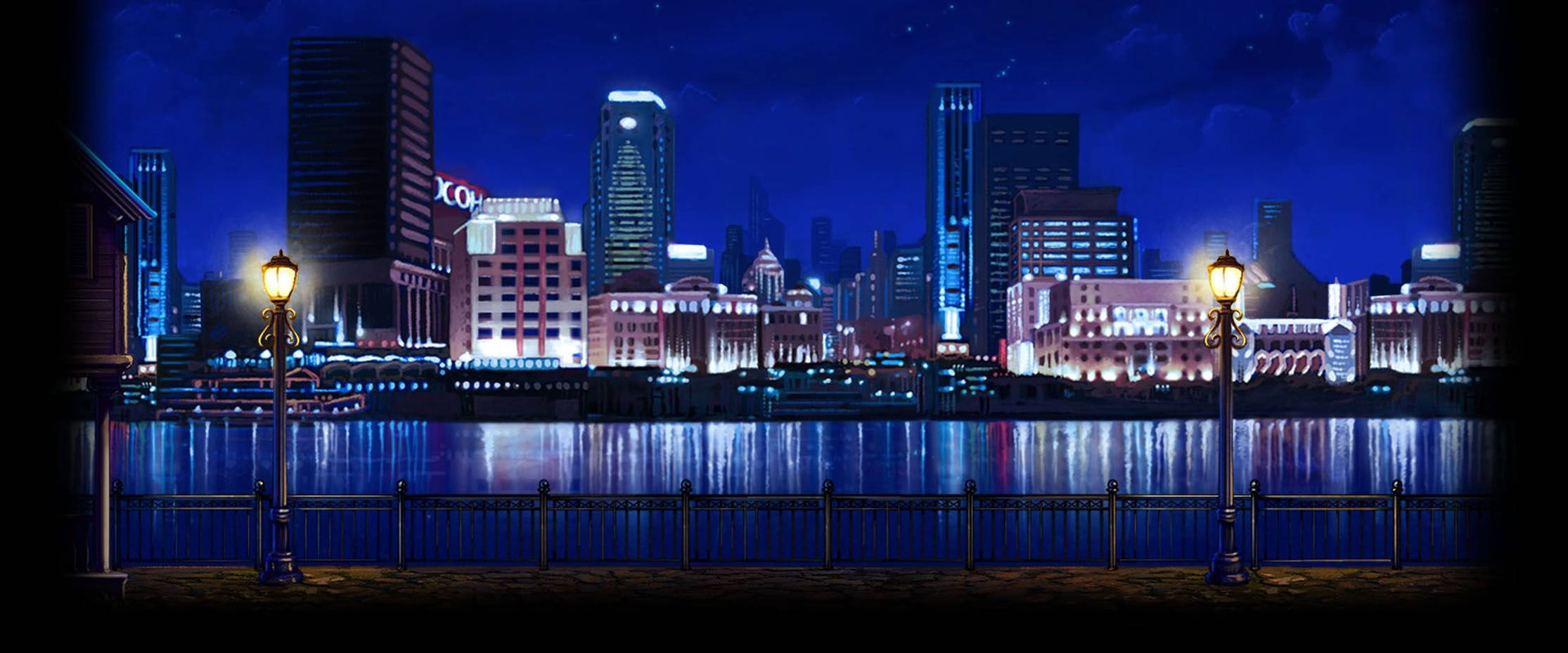 Lo Fi Anime Colorful Citylights Background