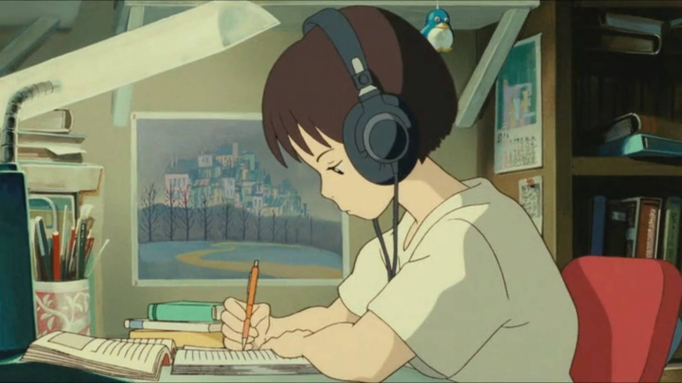 Lo Fi Anime Ghibli Girl Shizuku Tsukishima Background