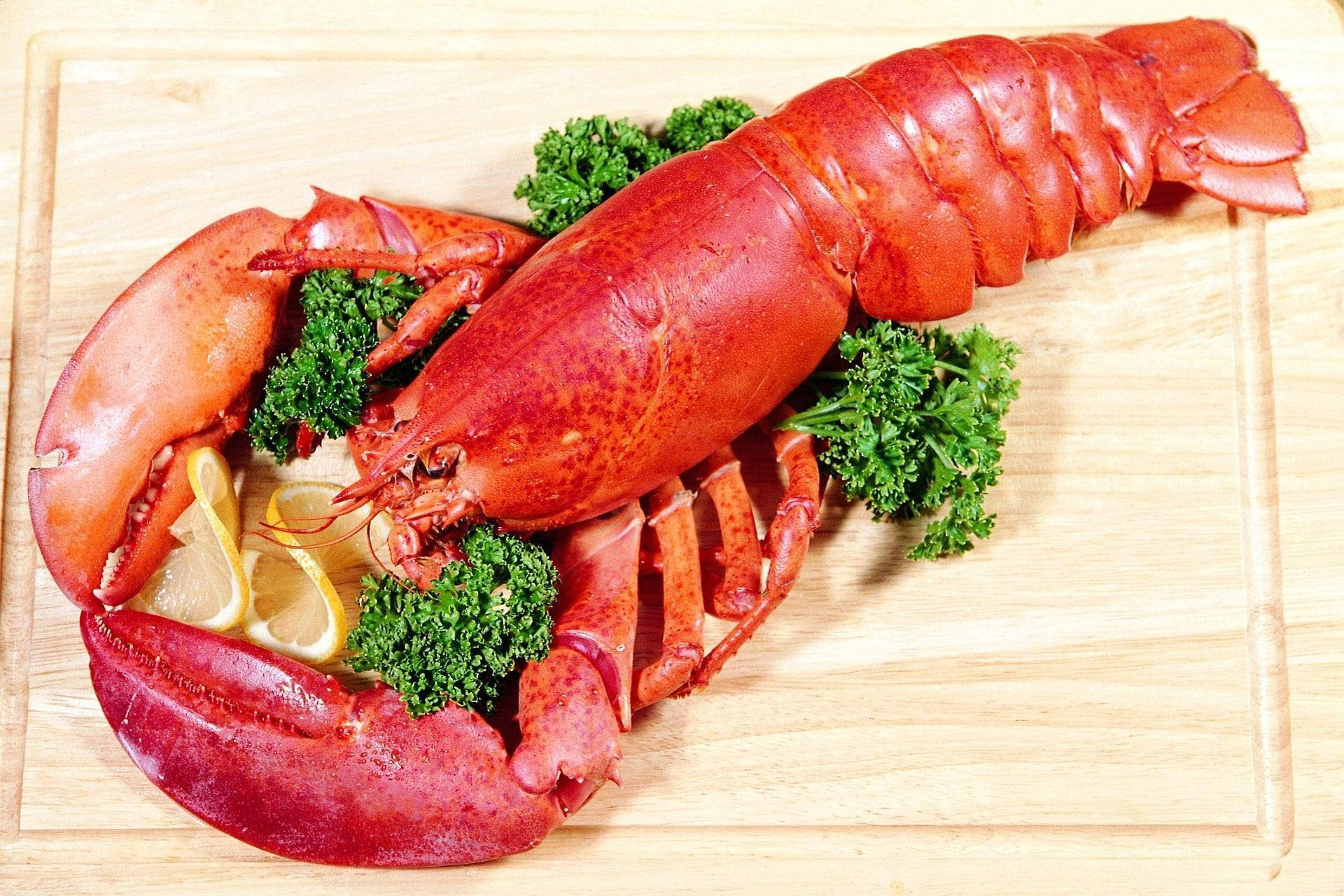 Lobster With Lemon And Parsley Background