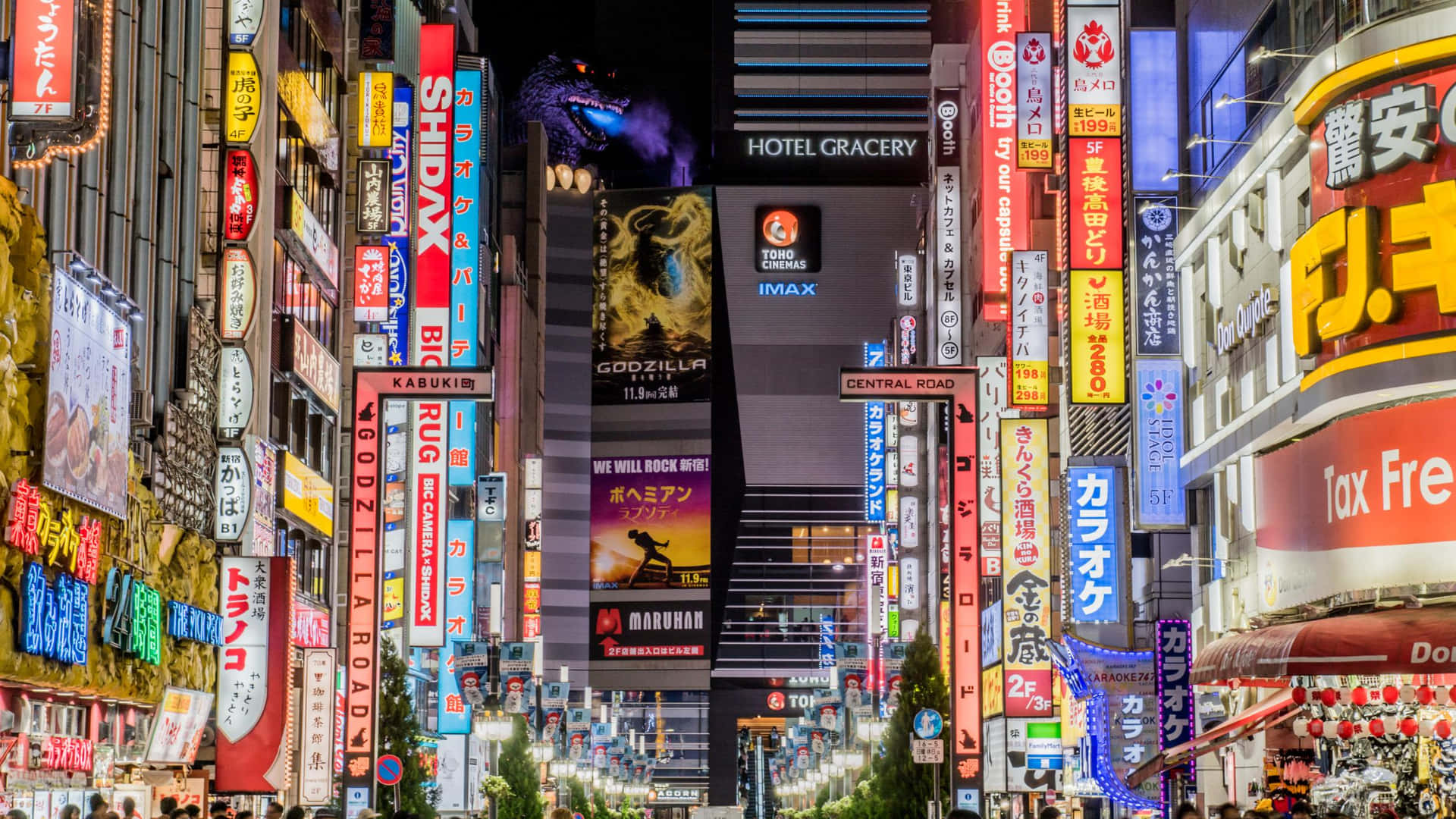 Local Bright Street In Tokyo Background