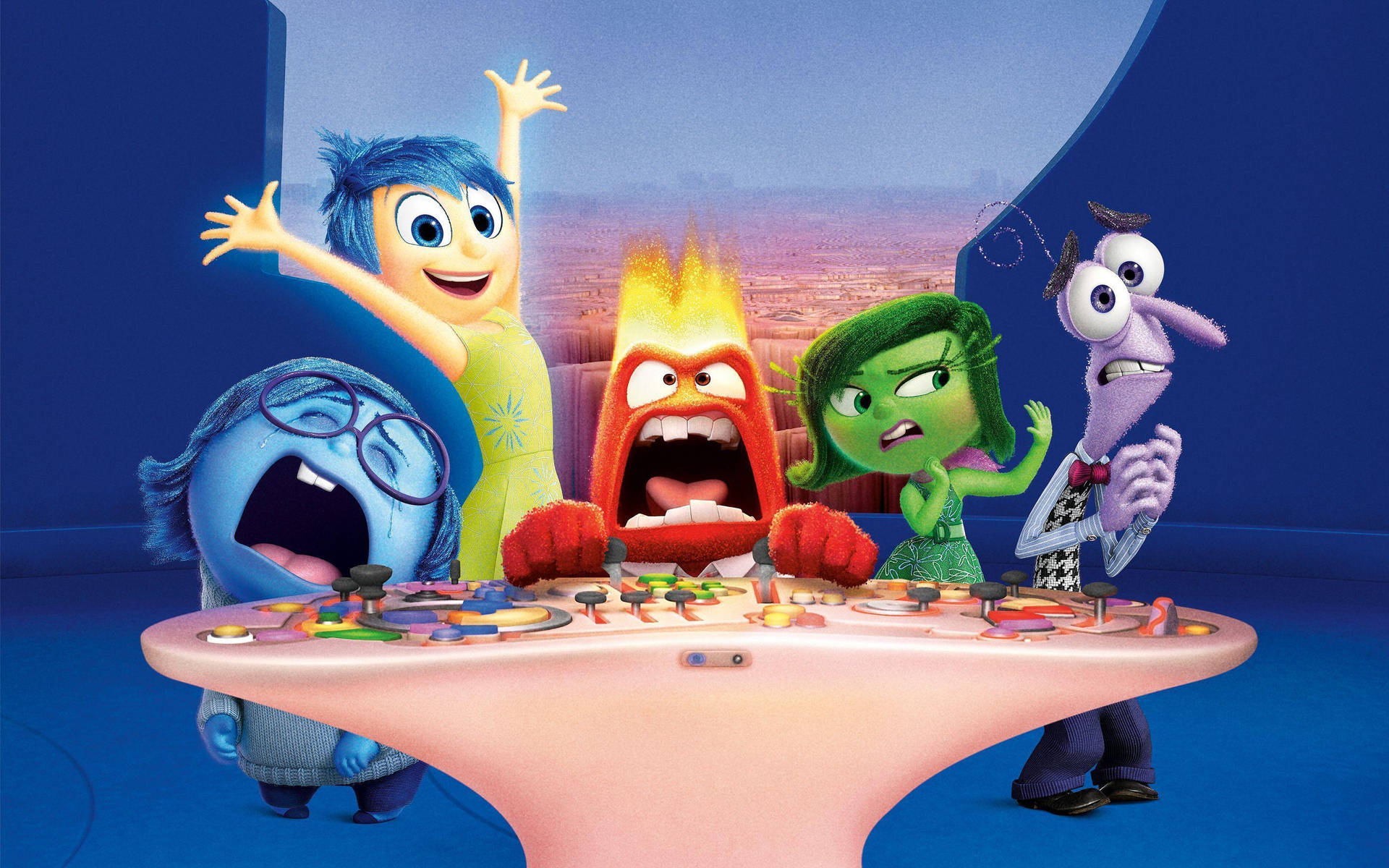 Lock Away Your Sadness And Fear With The Headquarters From Pixar's Inside Out Background