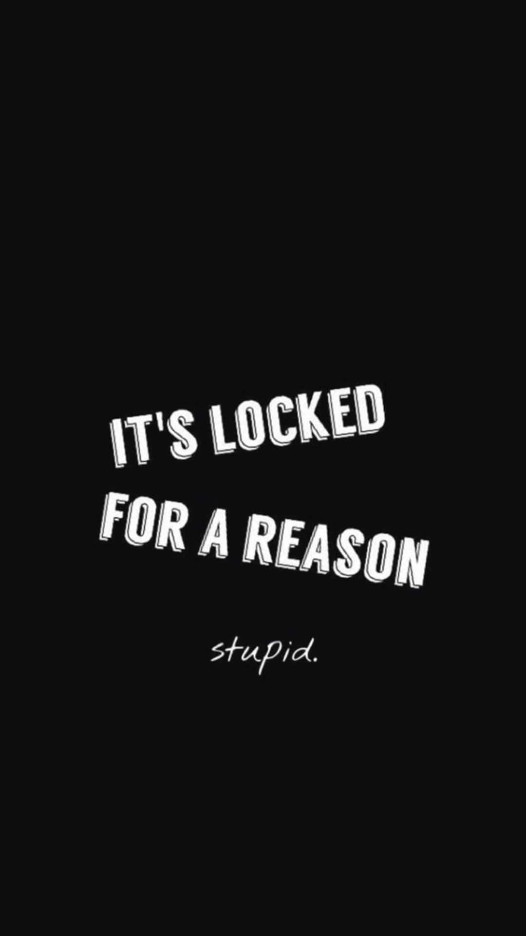 Locked For A Reason Stupid Quote Background