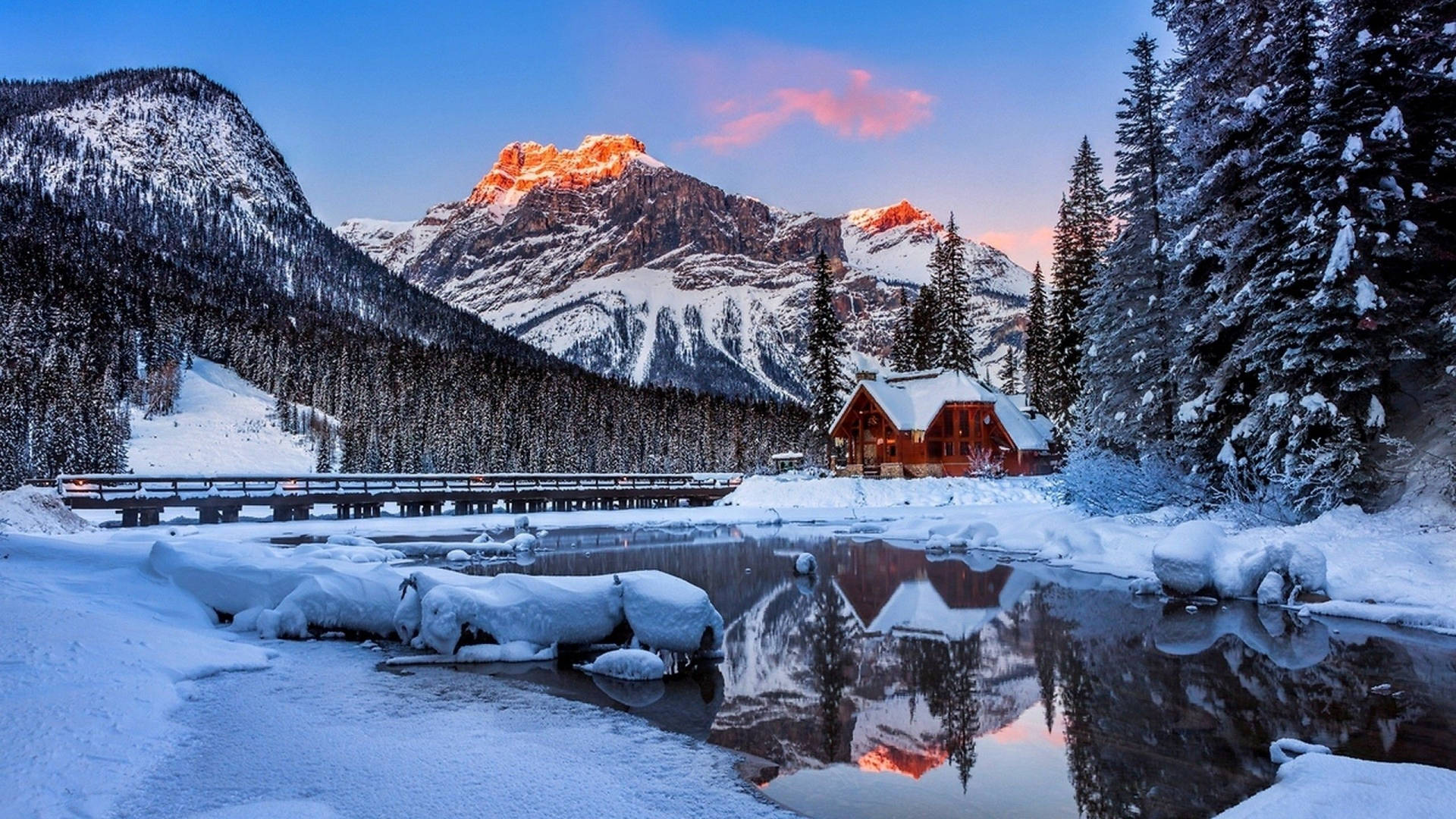 Lodge Winter Landscape