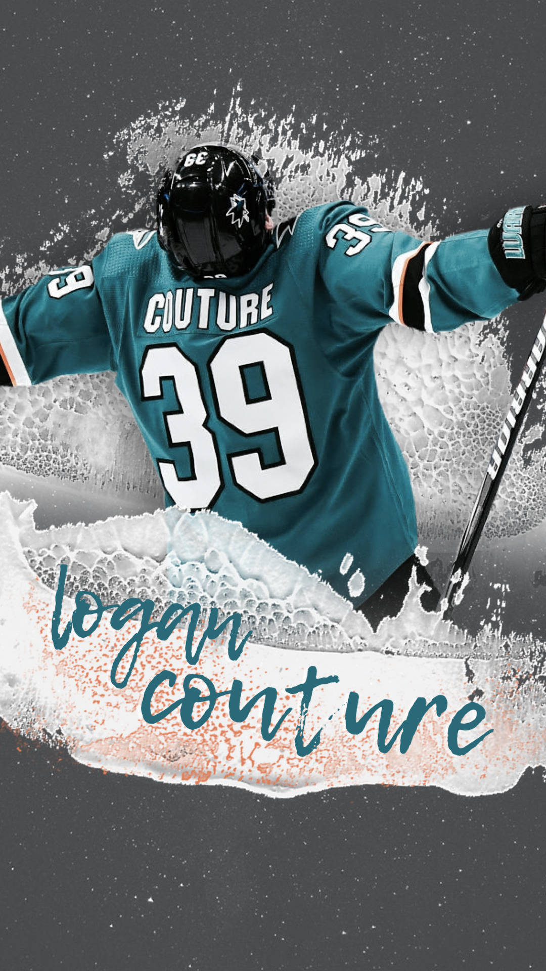 Logan Couture - A Vision Of Strength On Ice Background