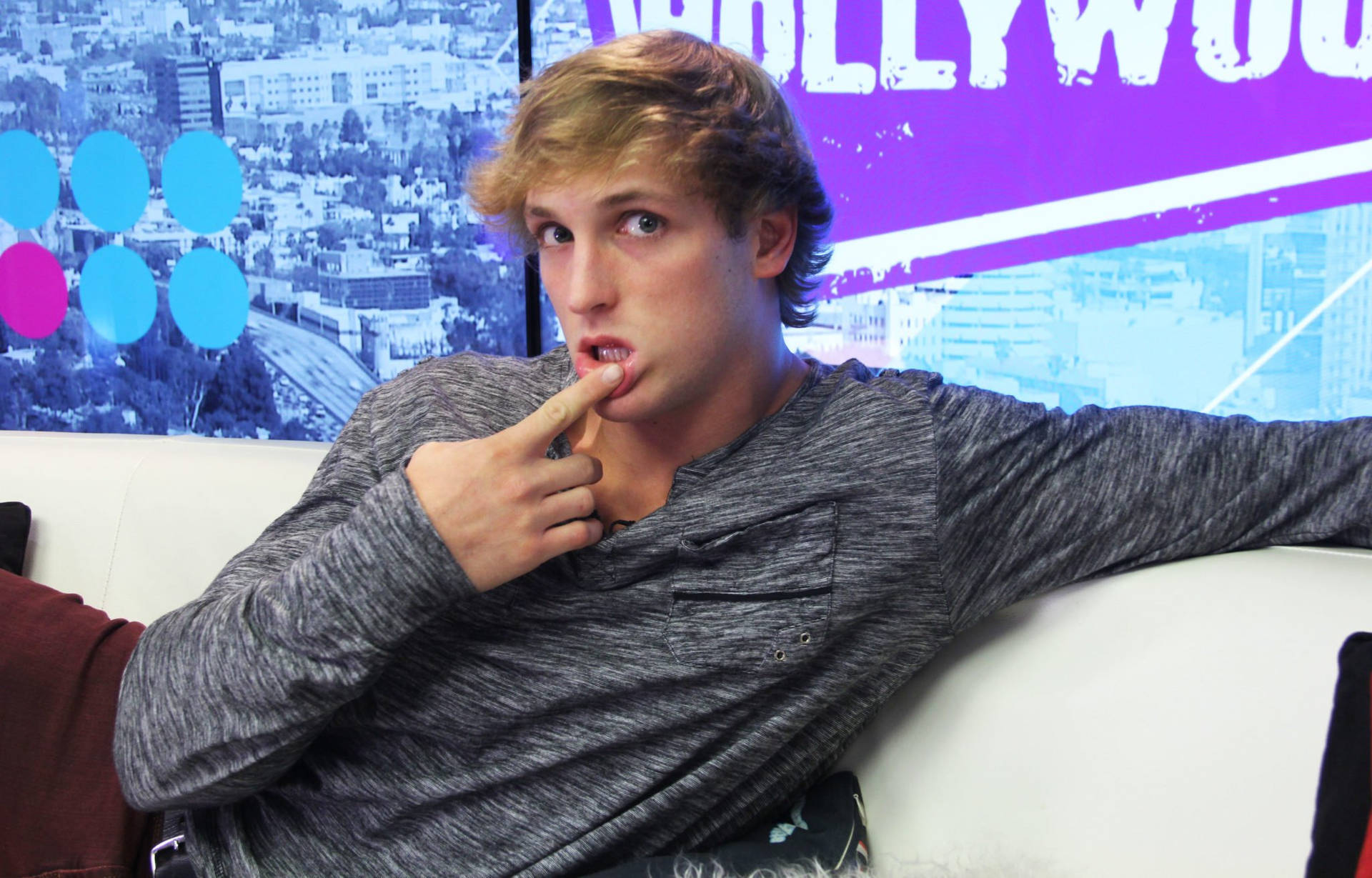 Logan Paul Being Witty And Playful Background