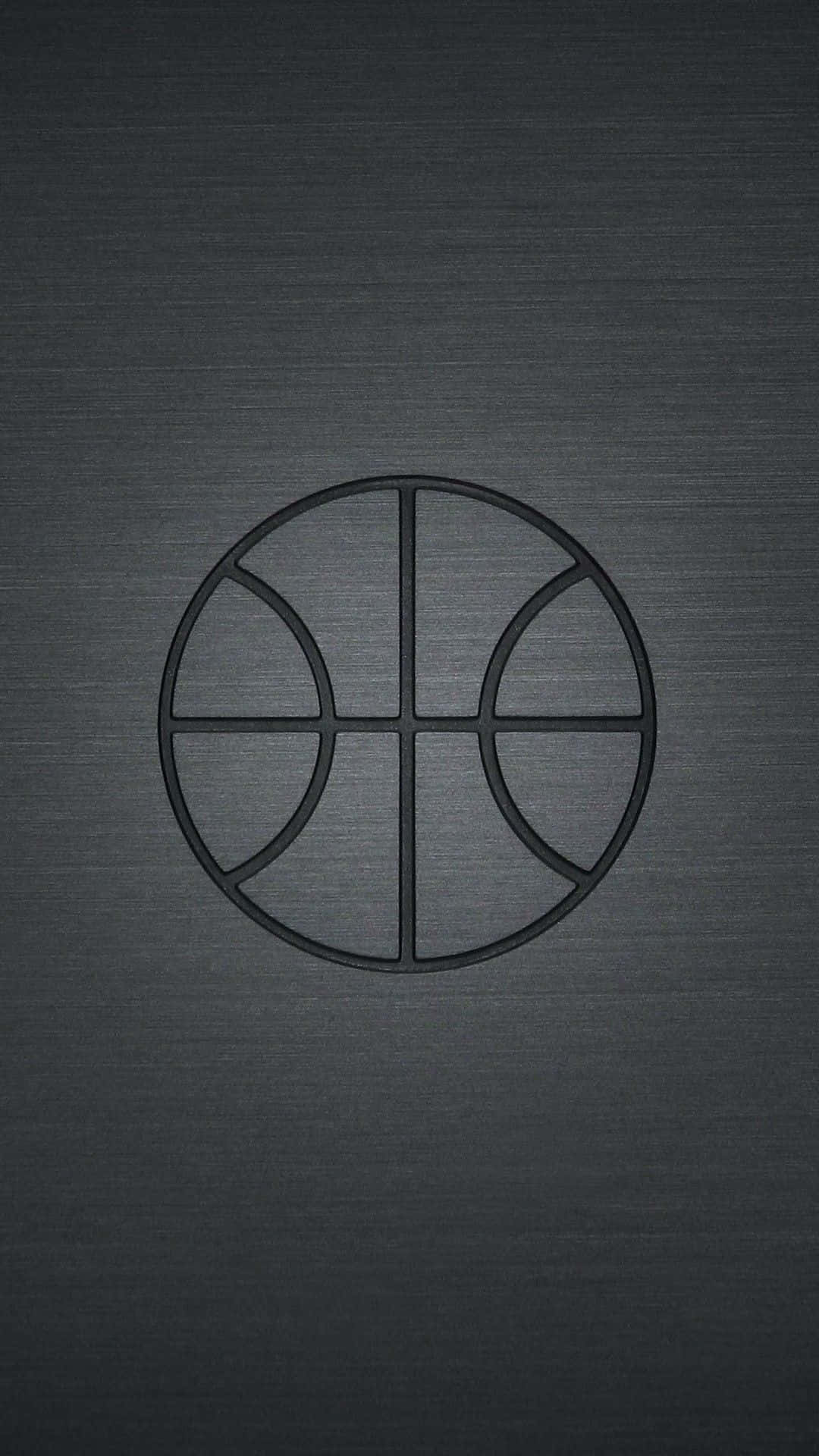 Logo Embedded In Black Basketball Background