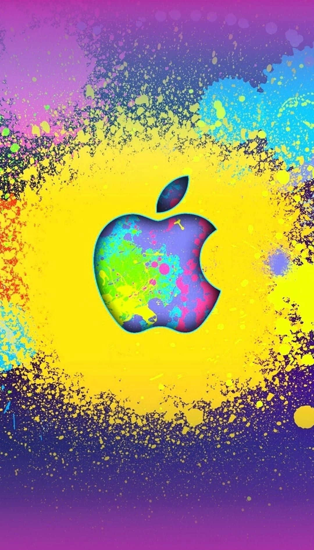 Logo With Yellow Paint Amazing Apple Hd Iphone