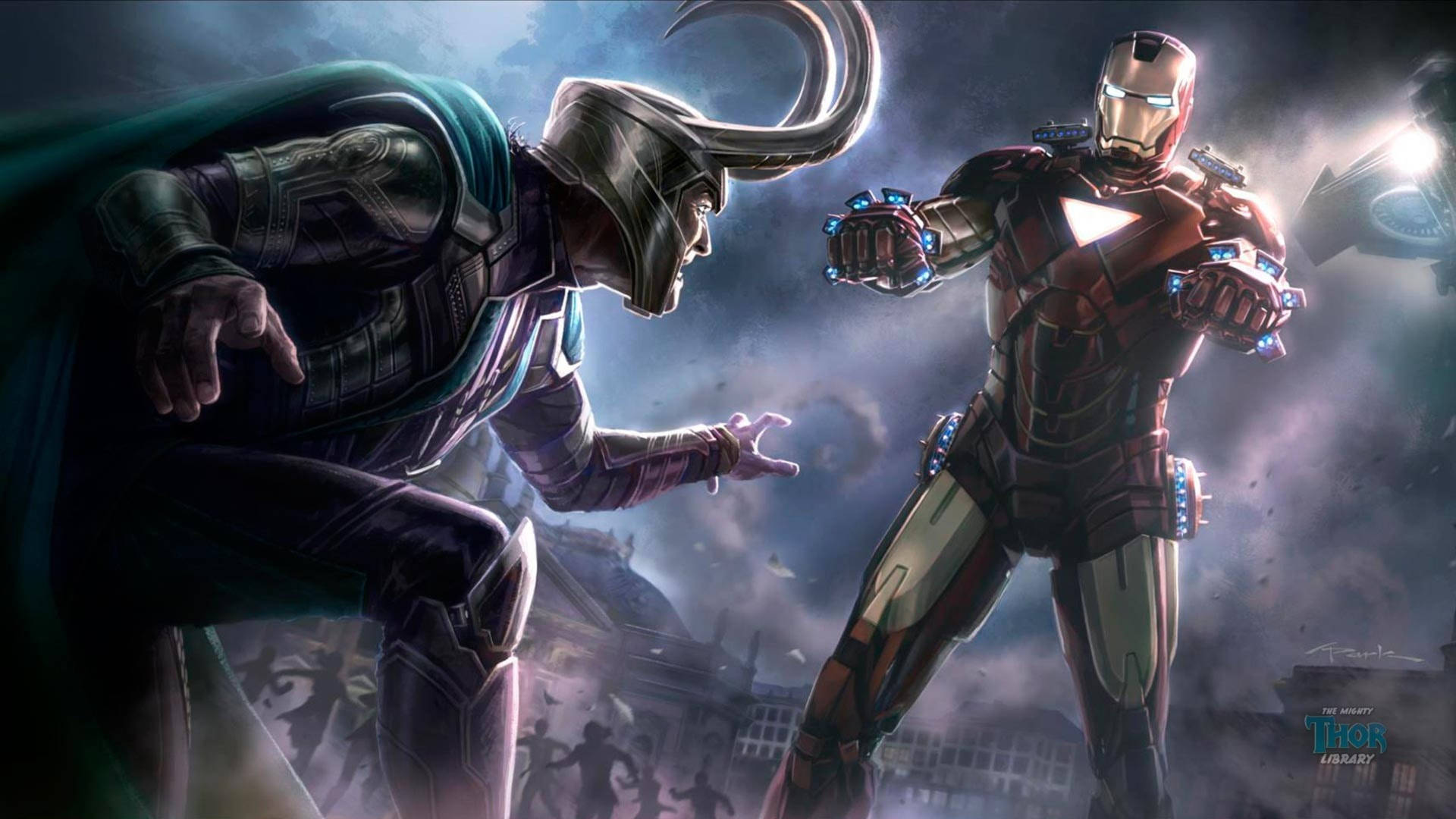 Loki Captured By Iron Man Background