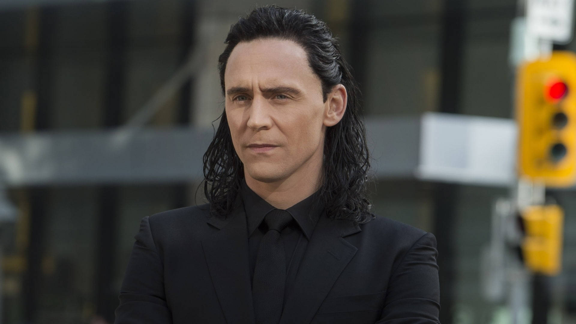 Loki In Black Suit Background
