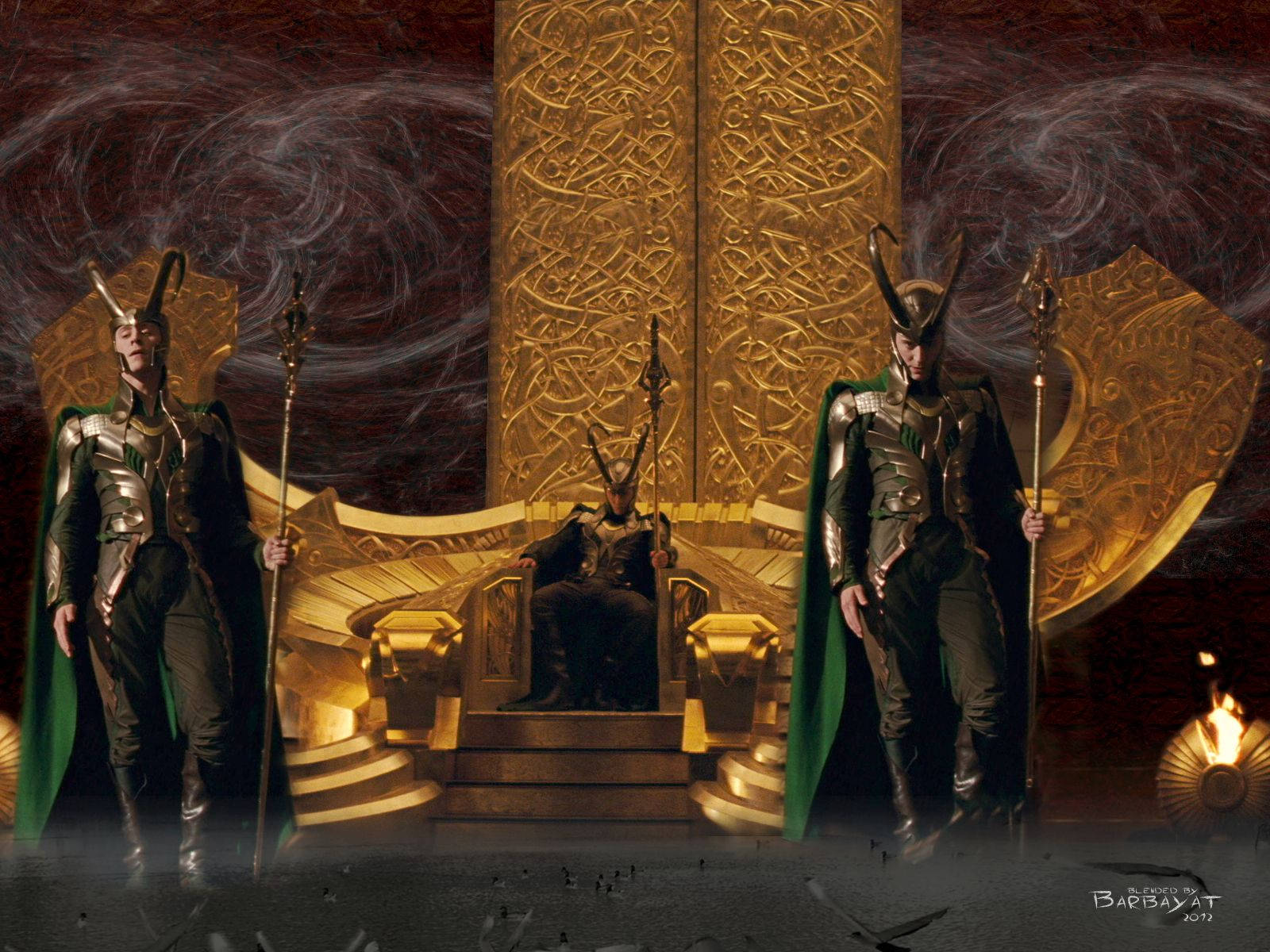 Loki On Odin's Throne Background