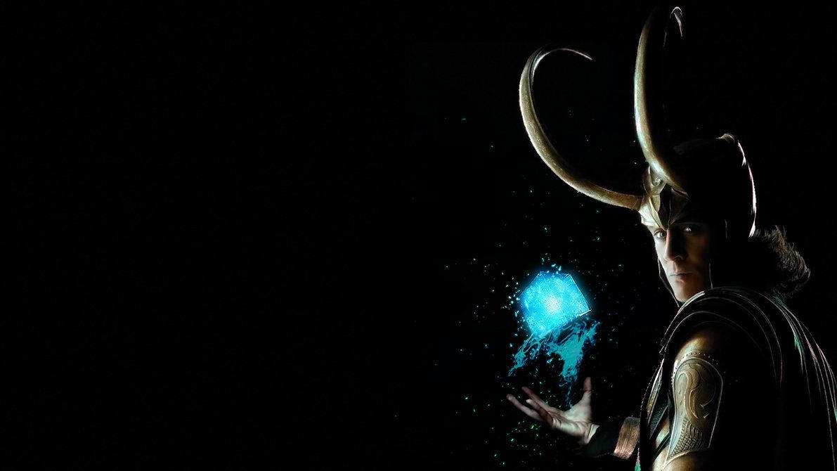 Loki With Tesseract Stone Background