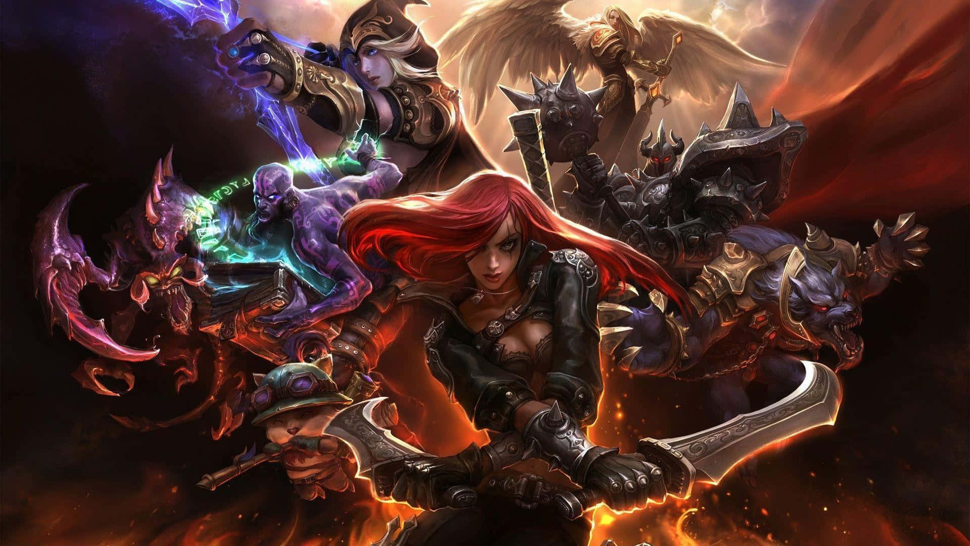 Lol 1920 X 1080 Gaming Katarina With Champions Background