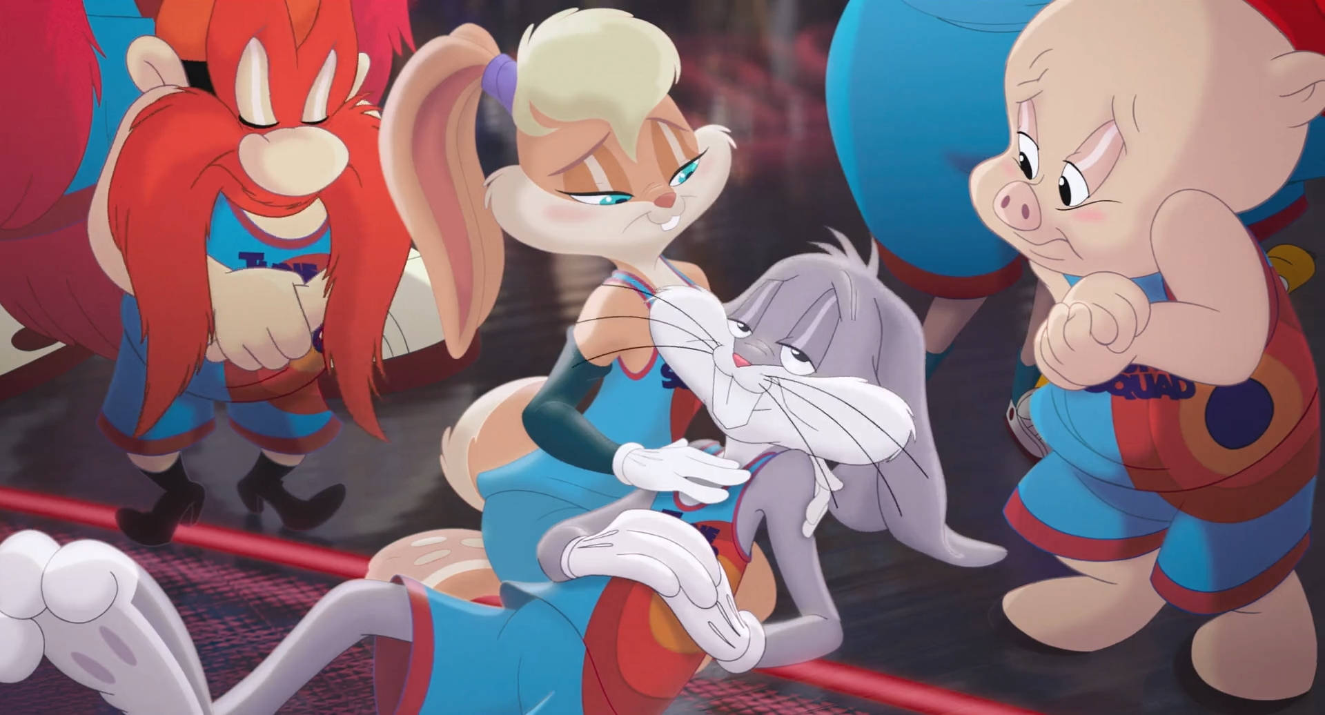 Lola Bunny Helping Bugs Bunny