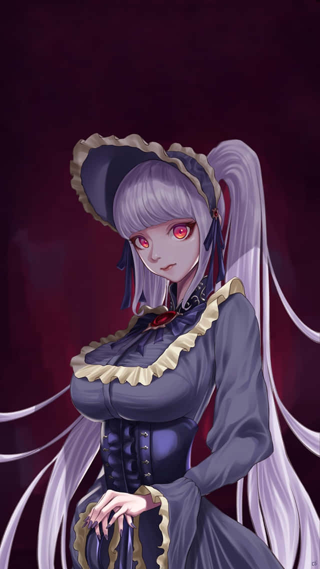 Lolita Goth Anime Girl Wearing Corset Background