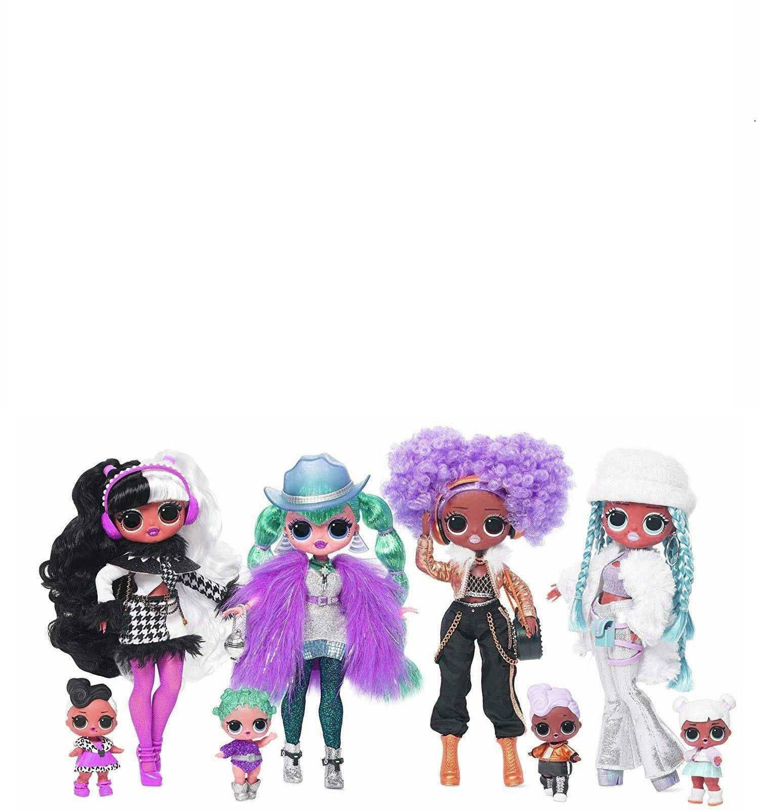 Lollipop Dolls With Purple Hair And Clothes Background